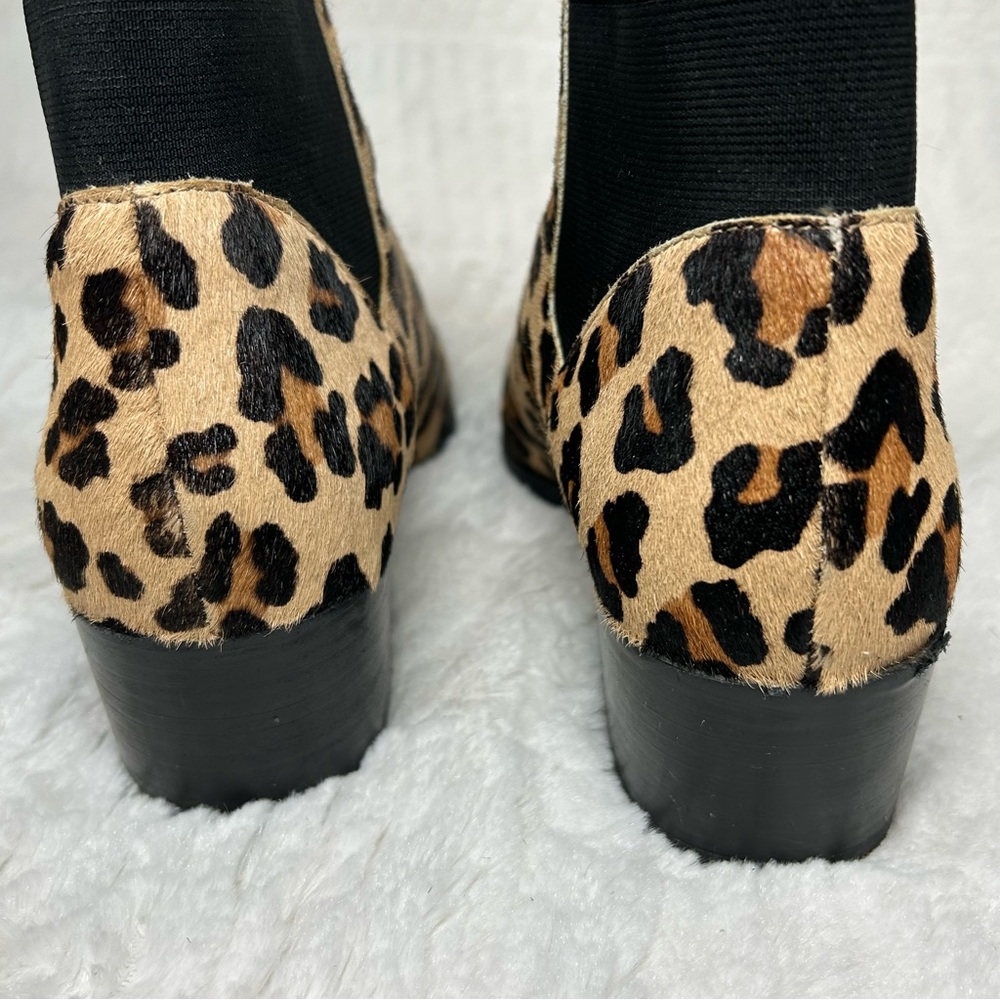 Steve Madden PALACE LEOPARD Calf Hair Leopard Print Cuban Heel Ankle Booties - Picture 8 of 12